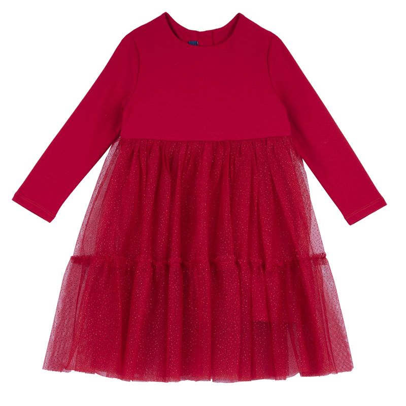 DRESS LONG SLEEVE - MEDIUM RED