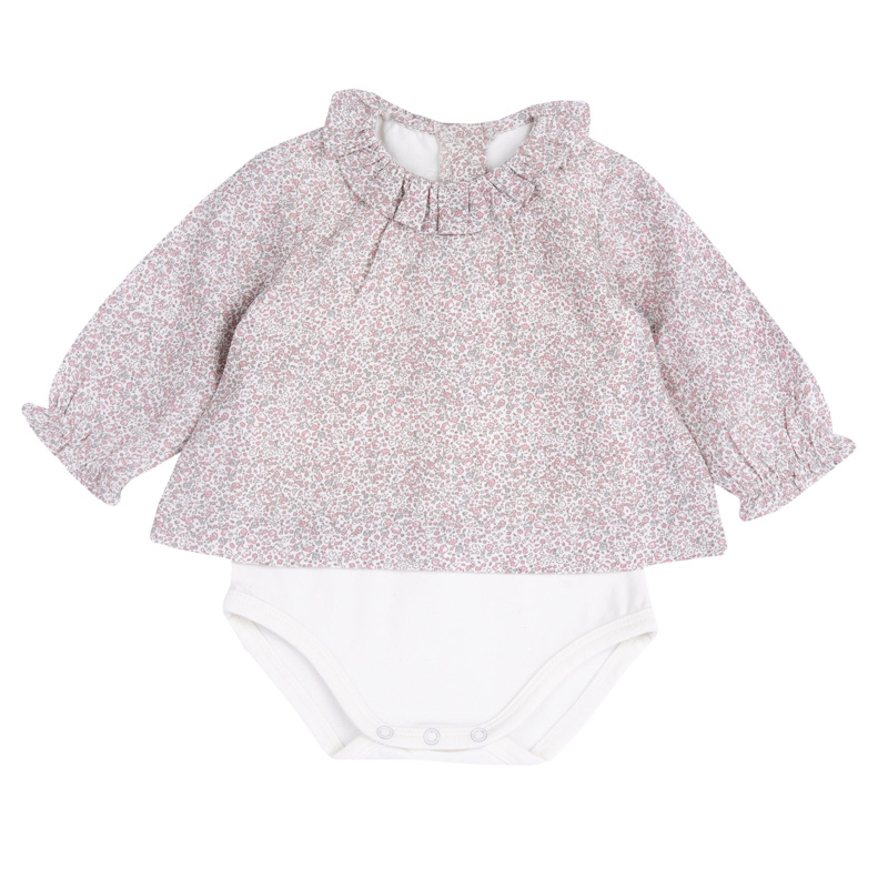 BODYSUIT SHORT SLEEVE 2 PACK - NATURAL PRINTED