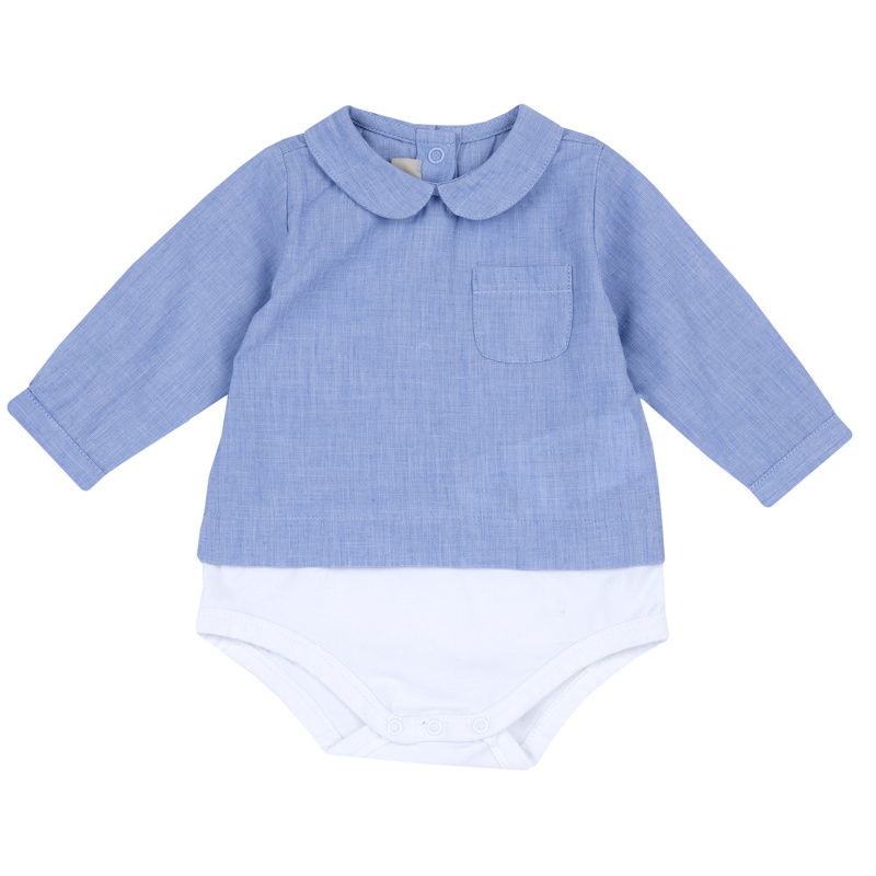 BODYSUIT SHORT SLEEVE 2 PACK - MEDIUM LIGHT BLUE