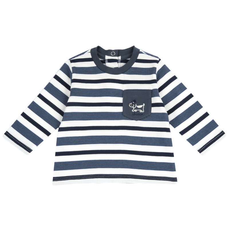 T-SHIRT LONG SLEEVE - WHITE/BLUE
