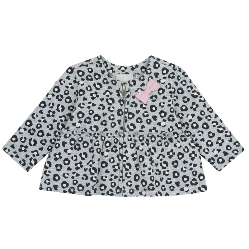 CARDIGAN - GREY PRINTED
