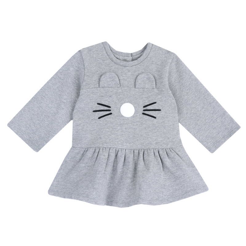 DRESS LONG SLEEVE - LIGHT GREY