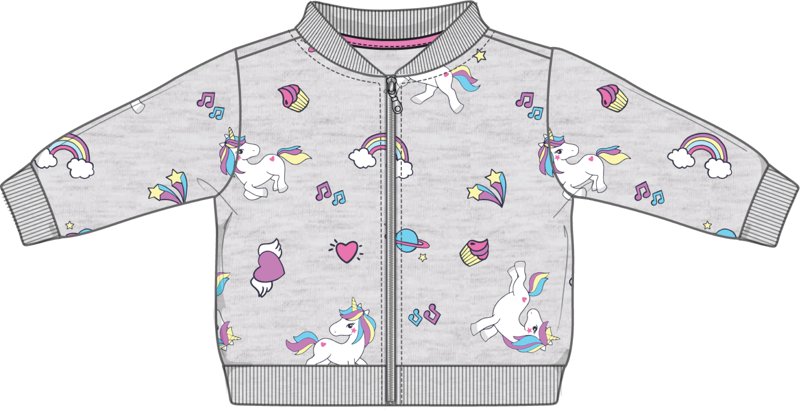 SWEATSHIRT - GREY PRINTED