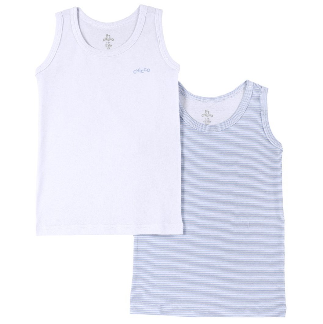 TANK TOP 2 PACK - WHITE/LIGHT BLUE