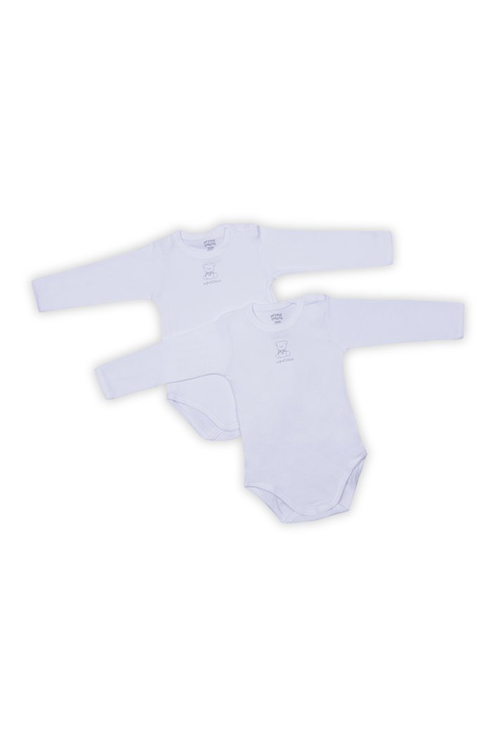 BODYSUIT LONG SLEEVE 2 PACK - WHITE
