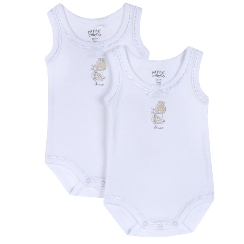 BODYSUIT SLEEVELESS 2 PACK - WHITE