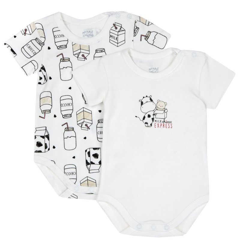 BODYSUIT SHORT SLEEVE 2 PACK - WHITE