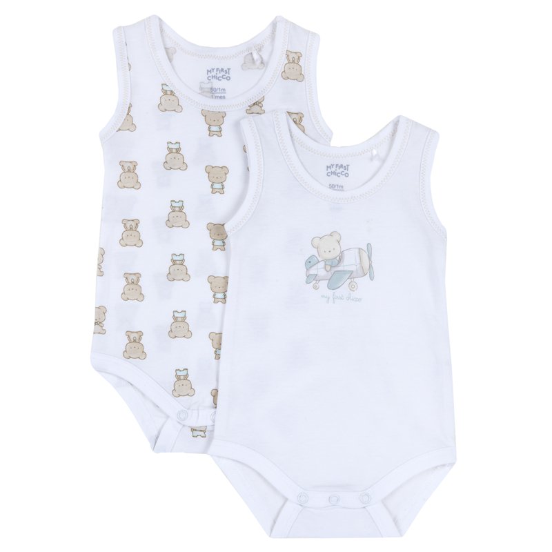 BODYSUIT SLEEVELESS 2 PACK - WHITE