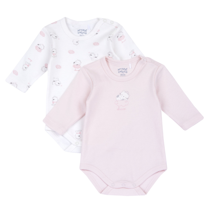 BODYSUIT LONG SLEEVE 2 PACK - LIGHT PINK