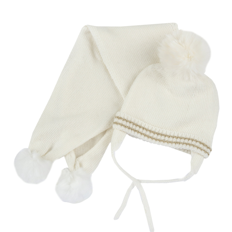 SET 3: DRESS LONG SLEEVE + LEGGINGS + HAT - WHITE