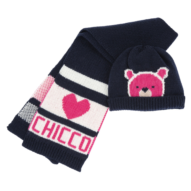 SET 3: DRESS LONG SLEEVE + LEGGINGS + HAT - DARK BLUE