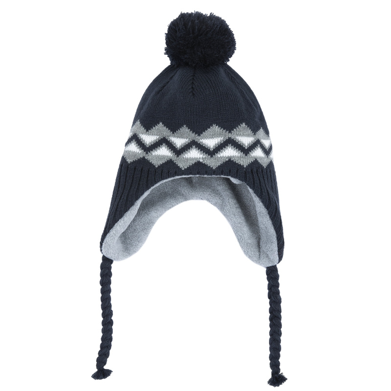SET 3: DRESS LONG SLEEVE + LEGGINGS + HAT - DARK BLUE
