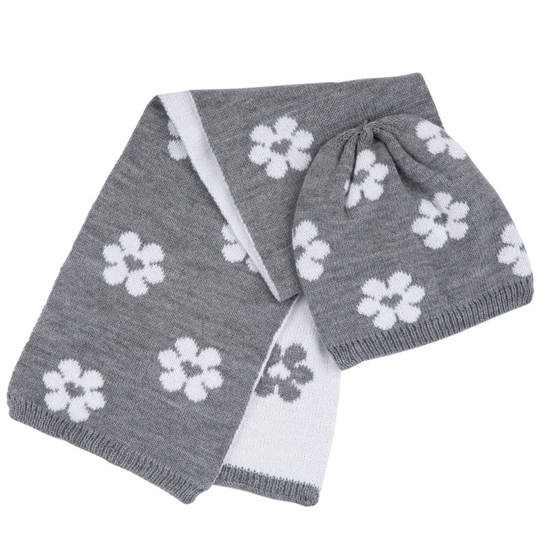 SET 3: DRESS LONG SLEEVE + LEGGINGS + HAT - LIGHT GREY