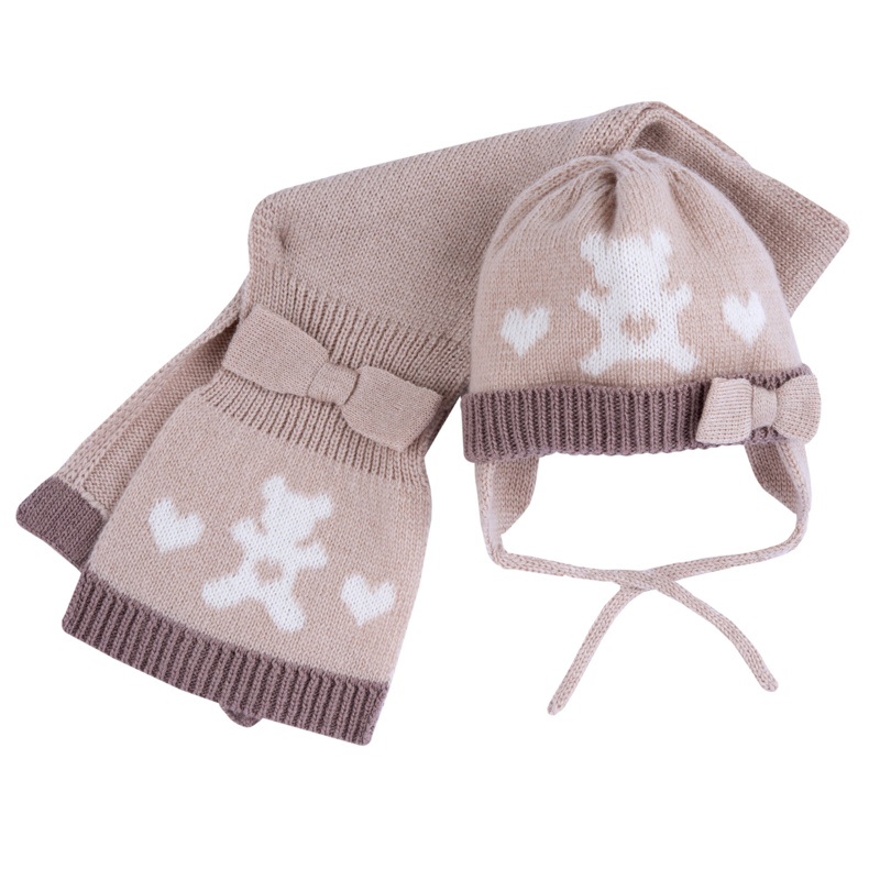 SET 3: DRESS LONG SLEEVE + LEGGINGS + HAT - LIGHT PINK