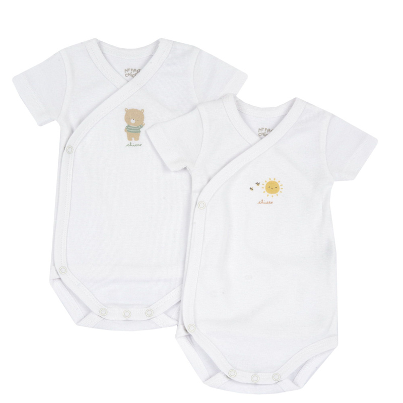 BODYSUIT SHORT SLEEVE 2 PACK - WHITE