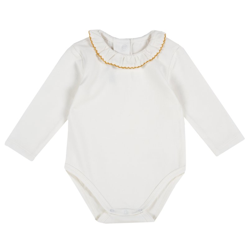 BODYSUIT LONG SLEEVE - WHITE/YELLOW