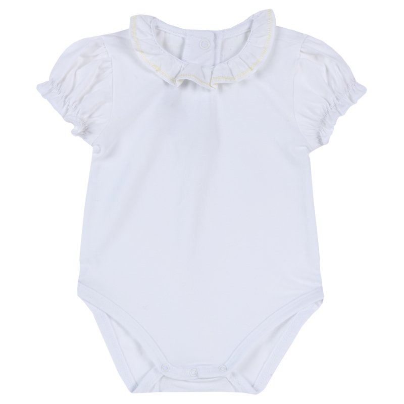 BODYSUIT SHORT SLEEVE - WHITE/YELLOW