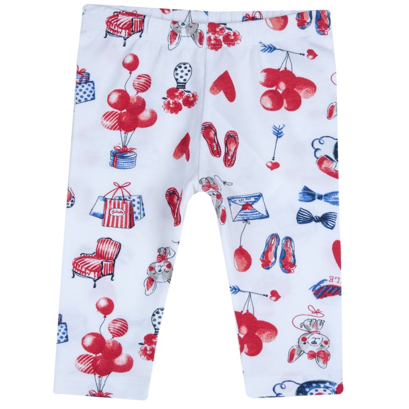 LEGGINGS - WHITE/RED