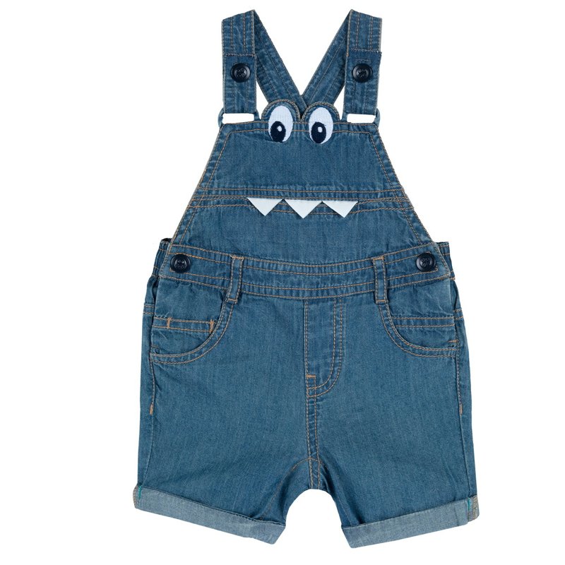 JEANS SHORT DUNGAREES - MEDIUM BLUE