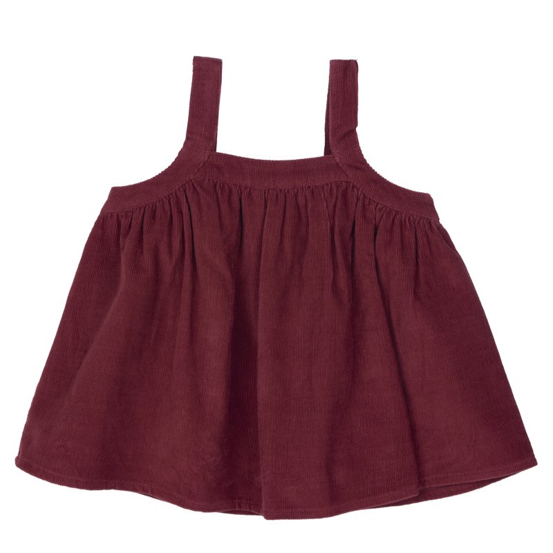 DUNGAREES SKIRT - MEDIUM RED