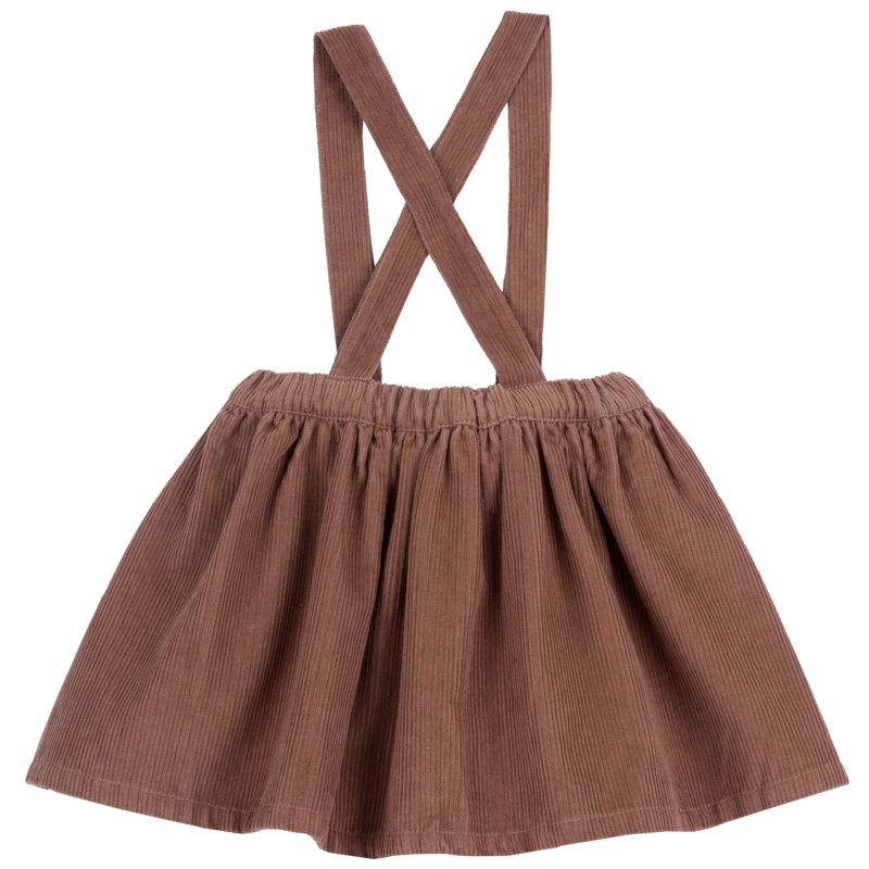 DUNGAREES SKIRT - DARK PINK