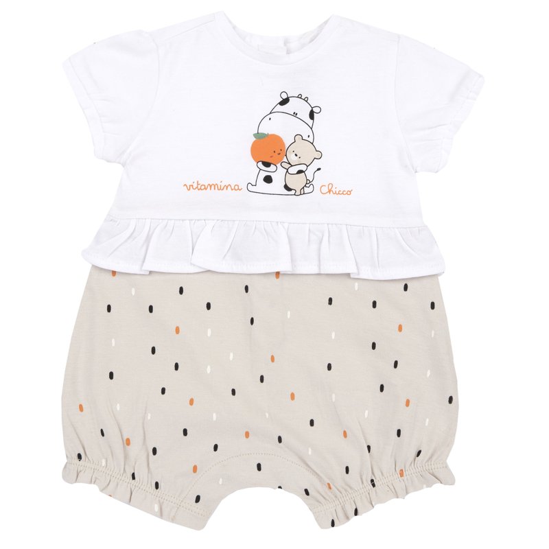 ROMPER SHORT SLEEVE - MEDIUM NATURAL