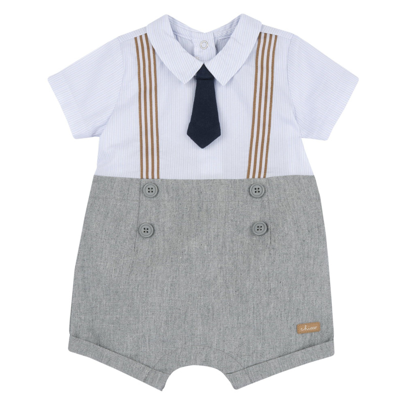 ROMPER SHORT SLEEVE - MEDIUM GREY