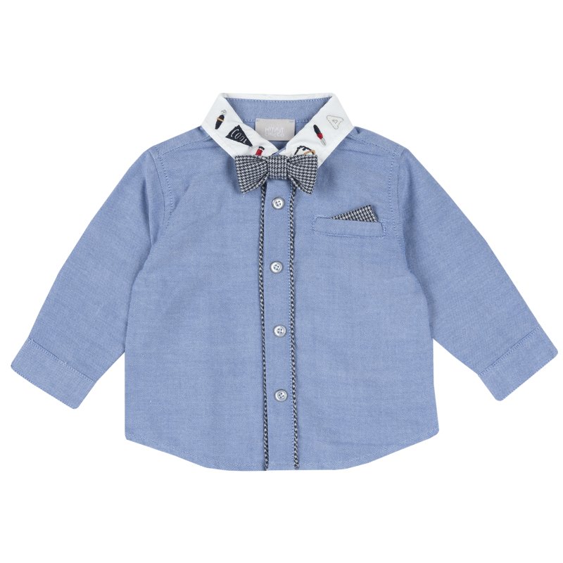 SHIRT LONG SLEEVE - MEDIUM BLUE/LIGHT BLUE