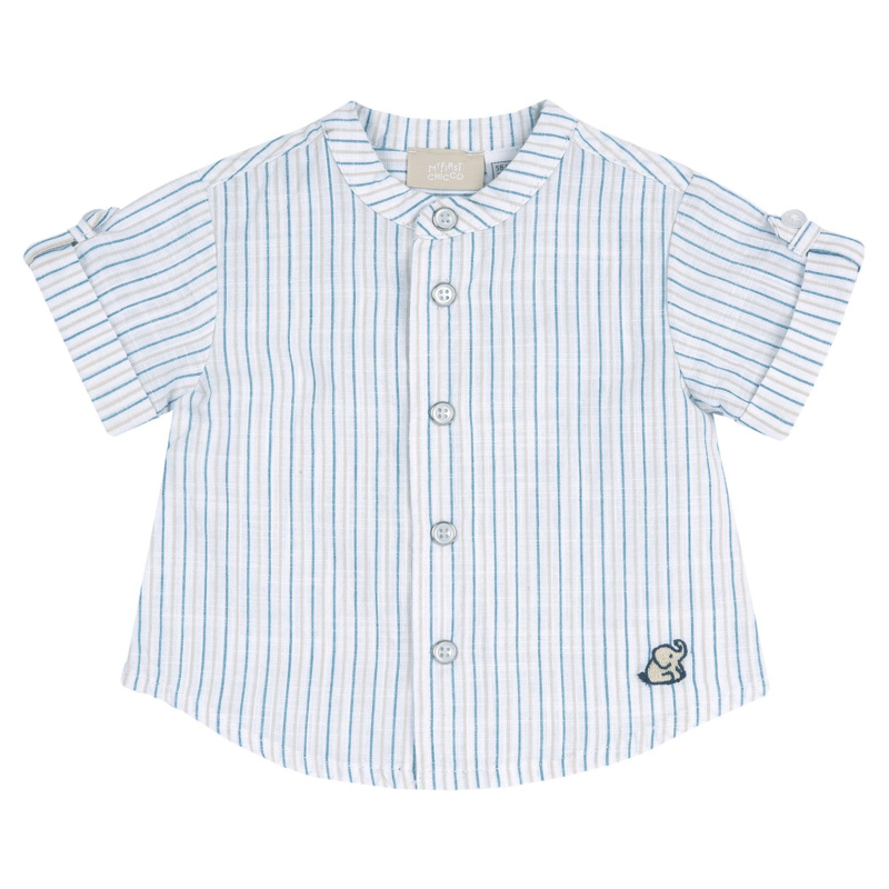 SHIRT SHORT SLEEVE - WHITE/BLUE