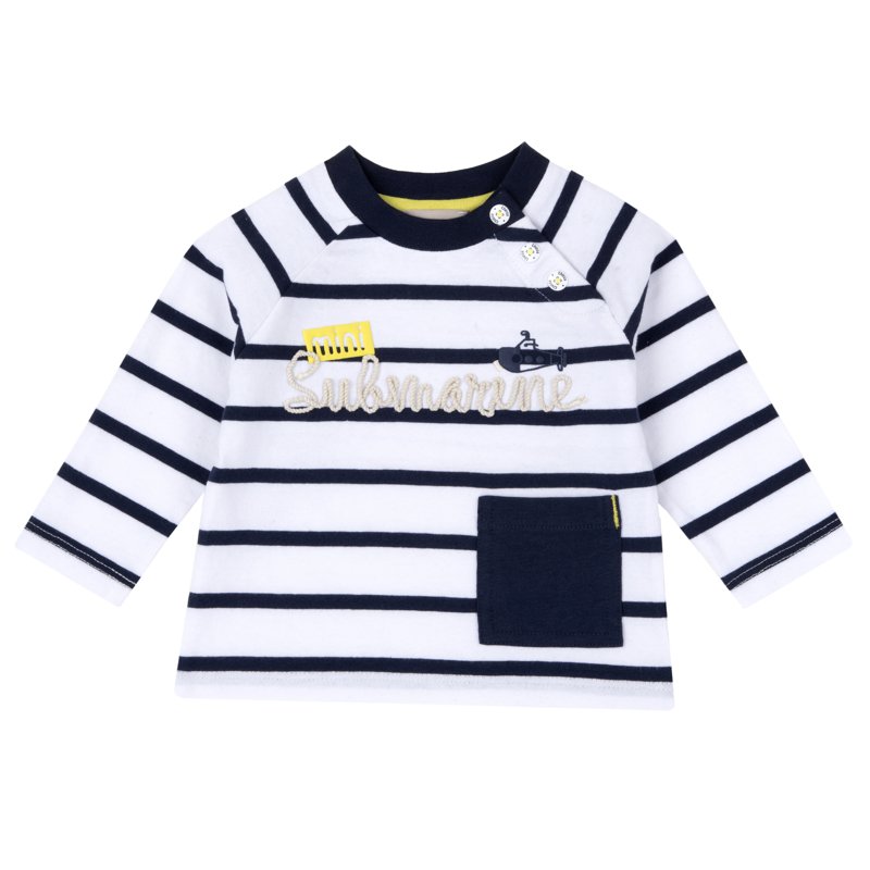 T-SHIRT LONG SLEEVE - WHITE/BLUE