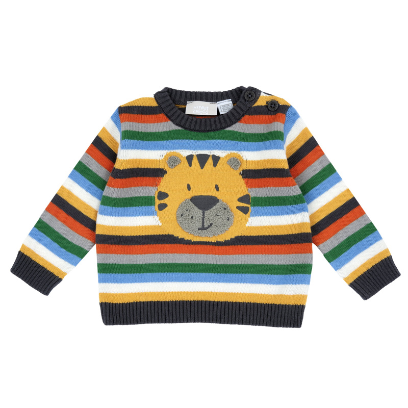 SWEATER - GREY STRIPED
