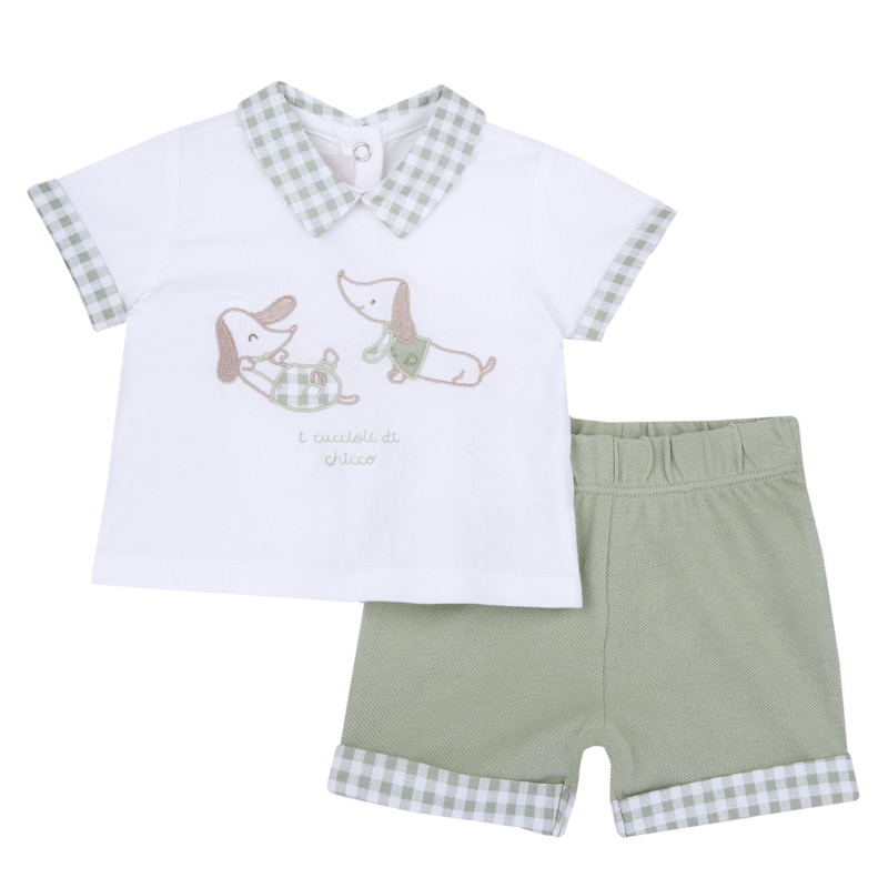 SET 2: T-SHIRT SHORT SLEEVE + SHORTS - LIGHT GREEN