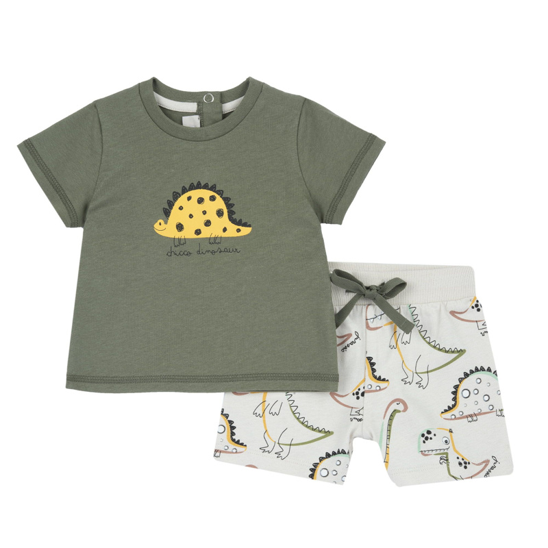 SET 2: T-SHIRT SHORT SLEEVE + SHORTS - MEDIUM GREEN