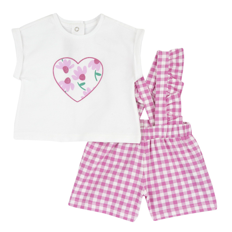 SET 2: T-SHIRT SHORT SLEEVE + SHORTS - WHITE