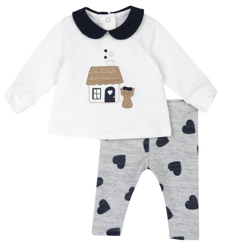 SET 2: T-SHIRT LONG SLEEVE + LEGGINGS - MEDIUM NATURAL