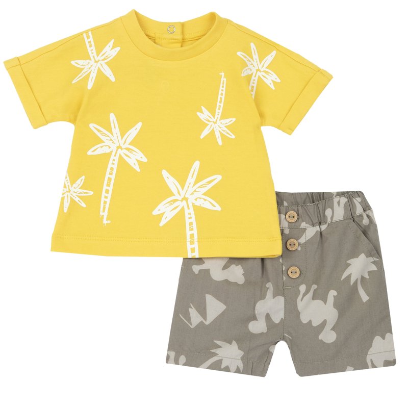SET 2: T-SHIRT SHORT SLEEVE + SHORTS - MEDIUM GREY