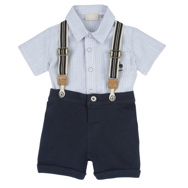 SET 2: SHIRT SHORT SLEEVE + SHORTS - WHITE/BLUE