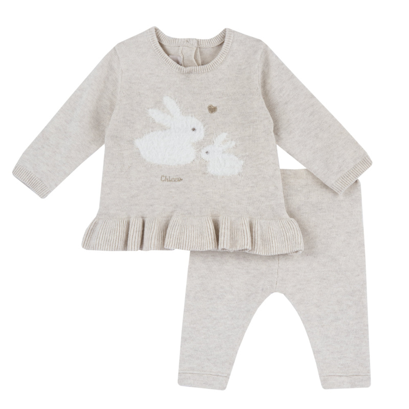 SET 2: BABY SWEATER + LEGGINGS - LIGHT NATURAL