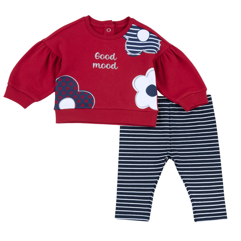 SET 2: BABY SWEATER + LEGGINGS - MEDIUM RED