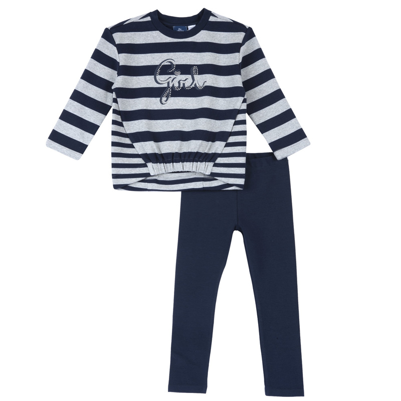 SET 2: BABY SWEATER + LEGGINGS - DARK BLUE
