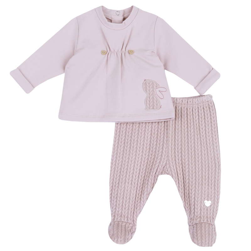 SET 2: BABY SWEATER + LEGGINGS - MEDIUM PINK