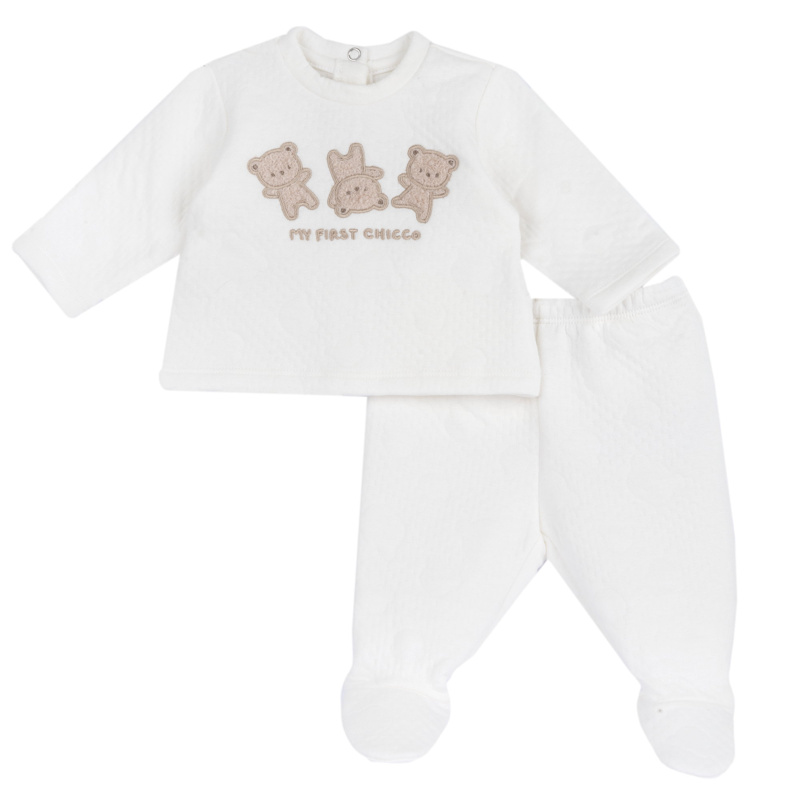 SET 2: BABY SWEATER + LEGGINGS - WHITE