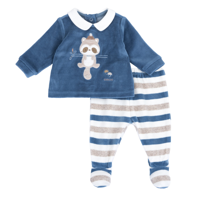 SET 2: BABY SWEATER + LEGGINGS - NATURAL STRIPED