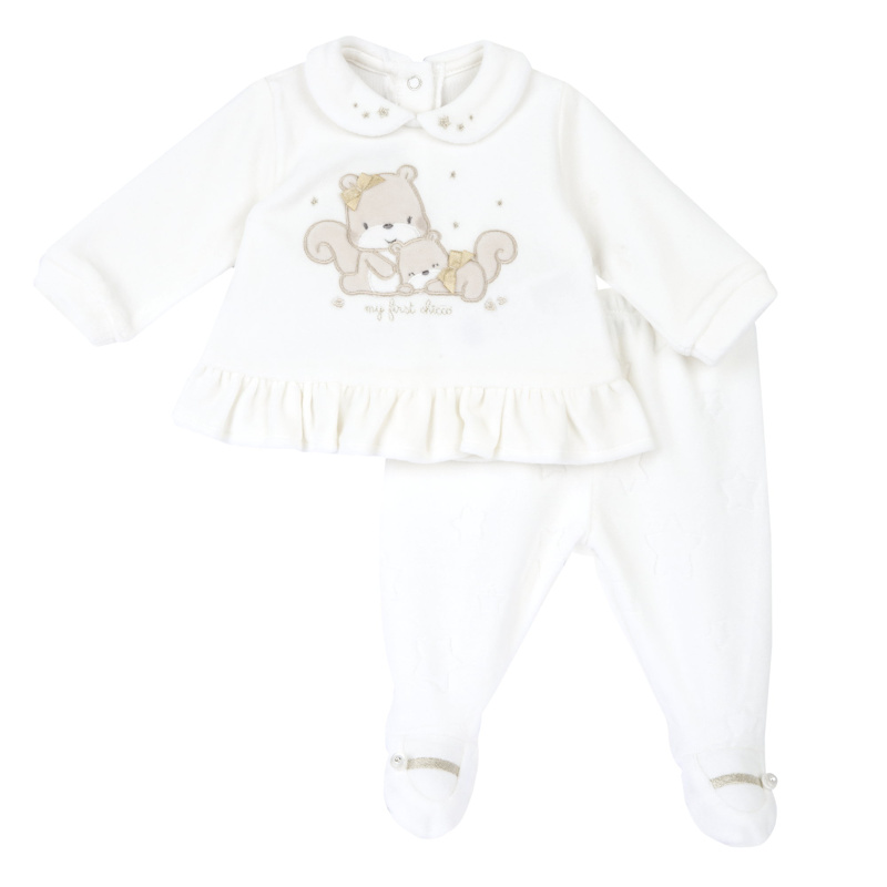 SET 2: BABY SWEATER + LEGGINGS - WHITE