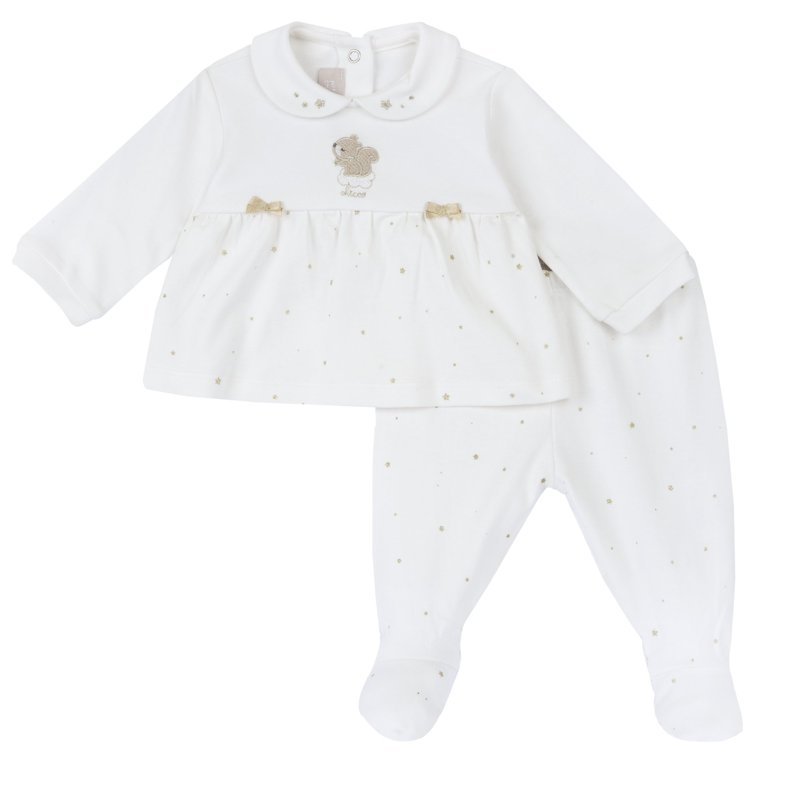 SET 2: BABY SWEATER + LEGGINGS - WHITE