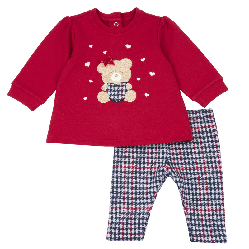 SET 2: BABY SWEATER + LEGGINGS - MEDIUM RED
