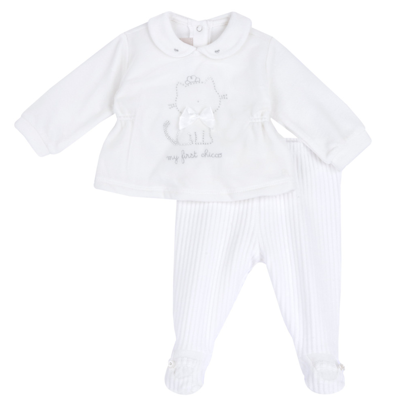SET 2: BABY SWEATER + LEGGINGS - WHITE