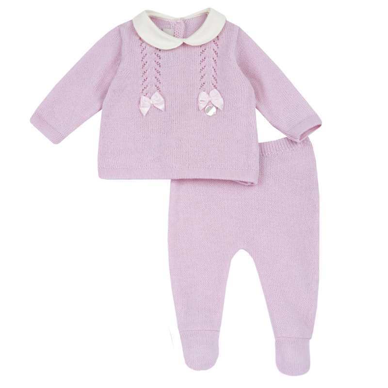SET 2: BABY SWEATER + LEGGINGS - LIGHT PINK