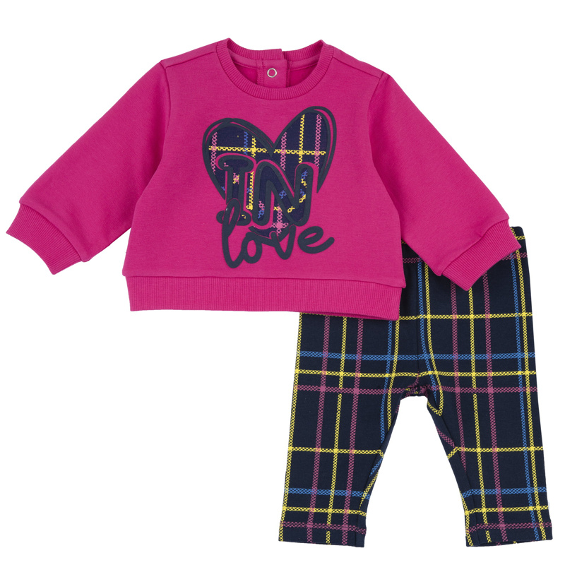 SET 2: BABY SWEATER + LEGGINGS - DARK PINK