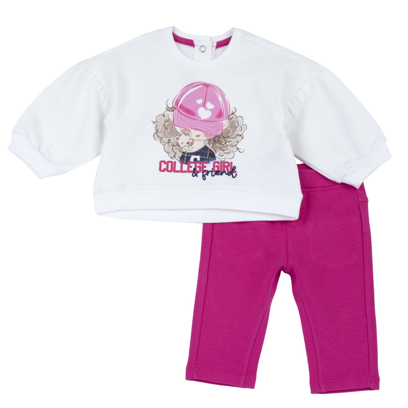 SET 2: BABY SWEATER + LEGGINGS - WHITE